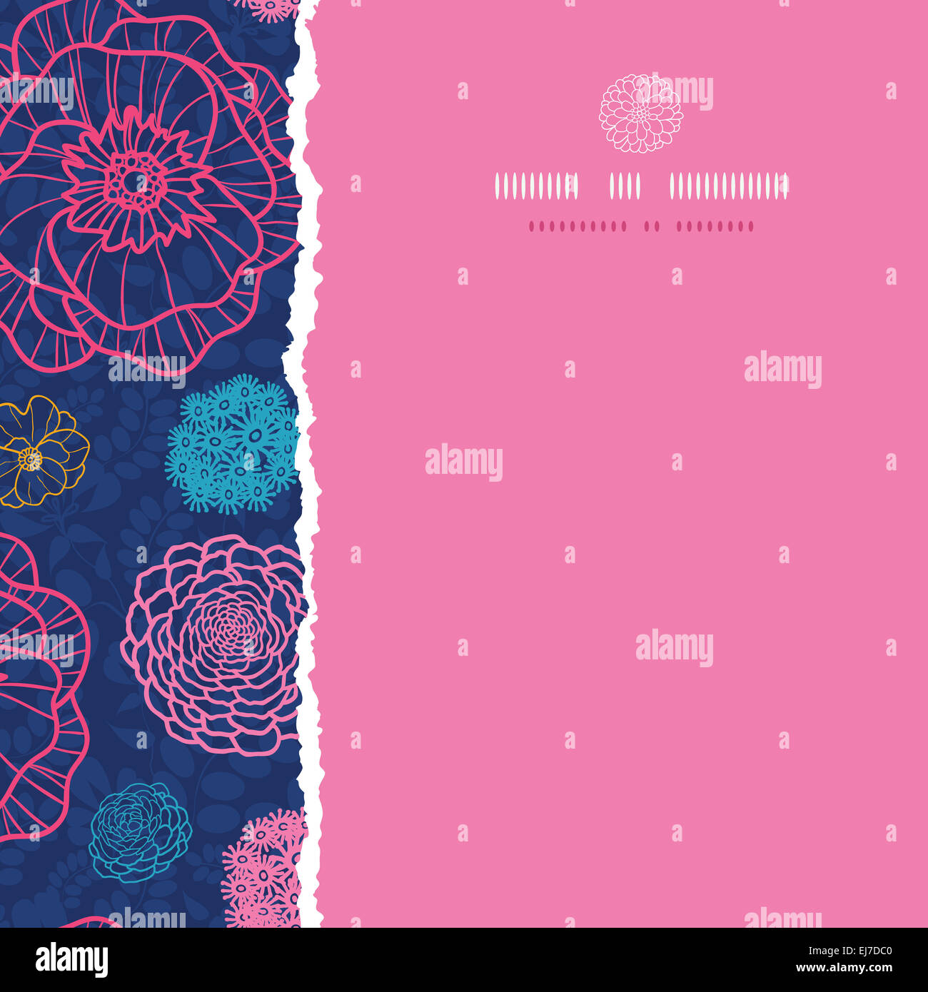 Glowing night flowers square torn seamless pattern background Stock ...