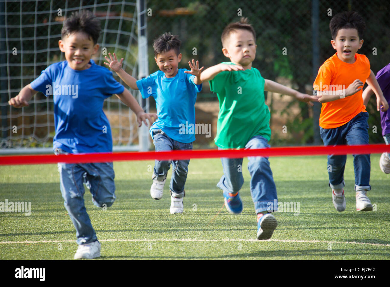 The boys are in the track and field competition Stock Photo Alamy