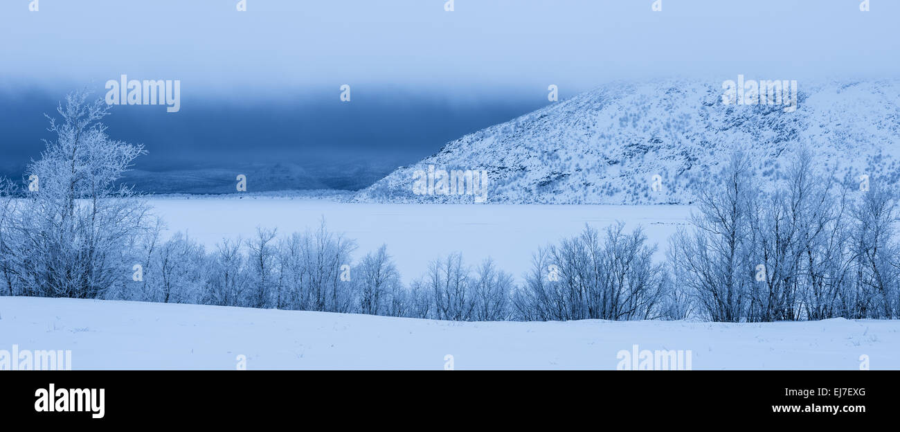bad weather, Lake Lapland, Sweden Stock Photo Alamy