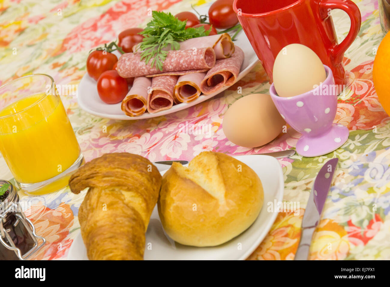 Breakfast bread and cold cuts 1 Stock Photo Alamy