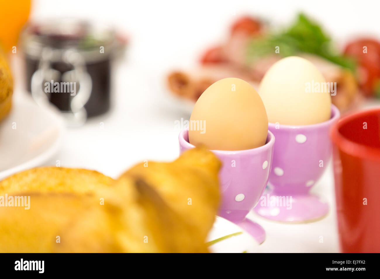 Breakfast bread and eggs 10 Stock Photo - Alamy