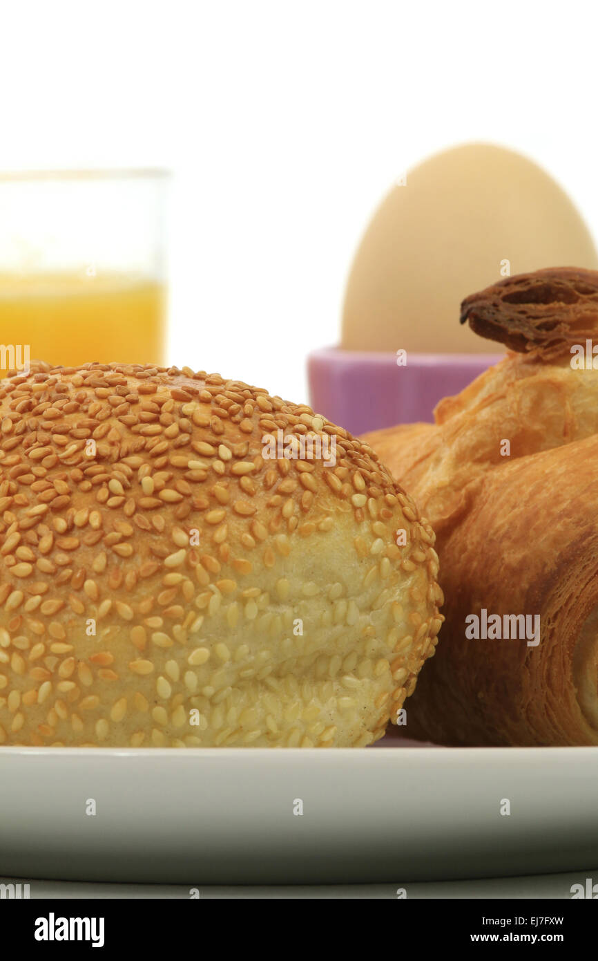 Breakfast bread and eggs 6 Stock Photo - Alamy