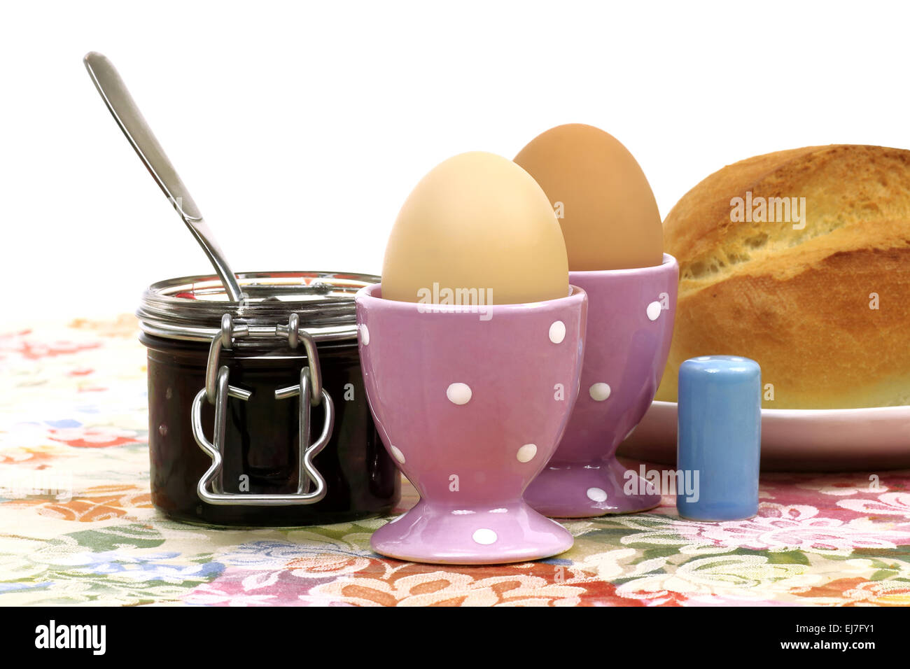 Breakfast bread and eggs 2 Stock Photo