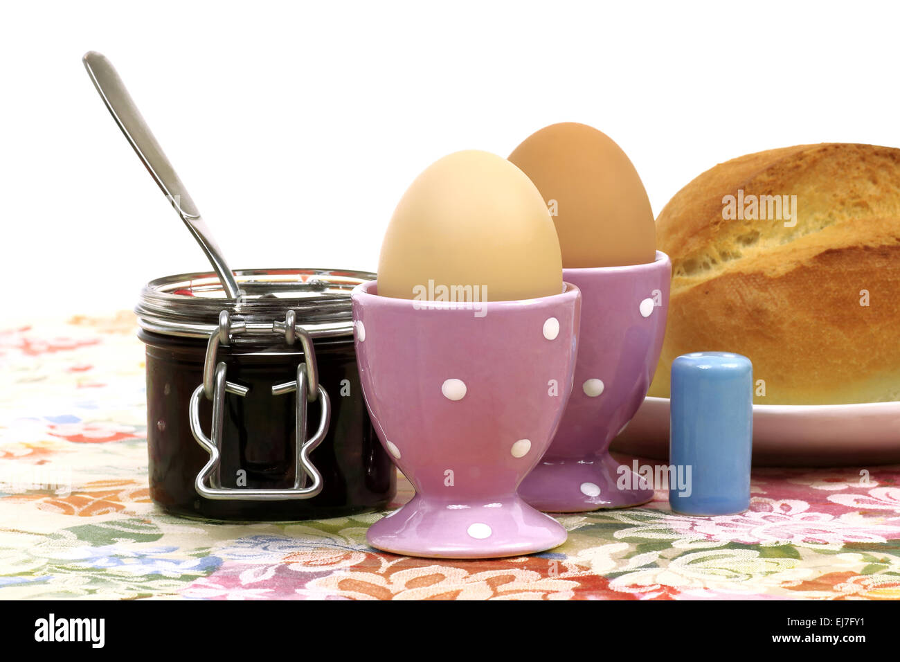 Breakfast bread and eggs 2 Stock Photo - Alamy