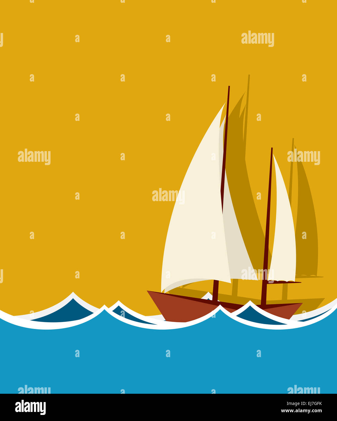 Sailing boat background Stock Photo