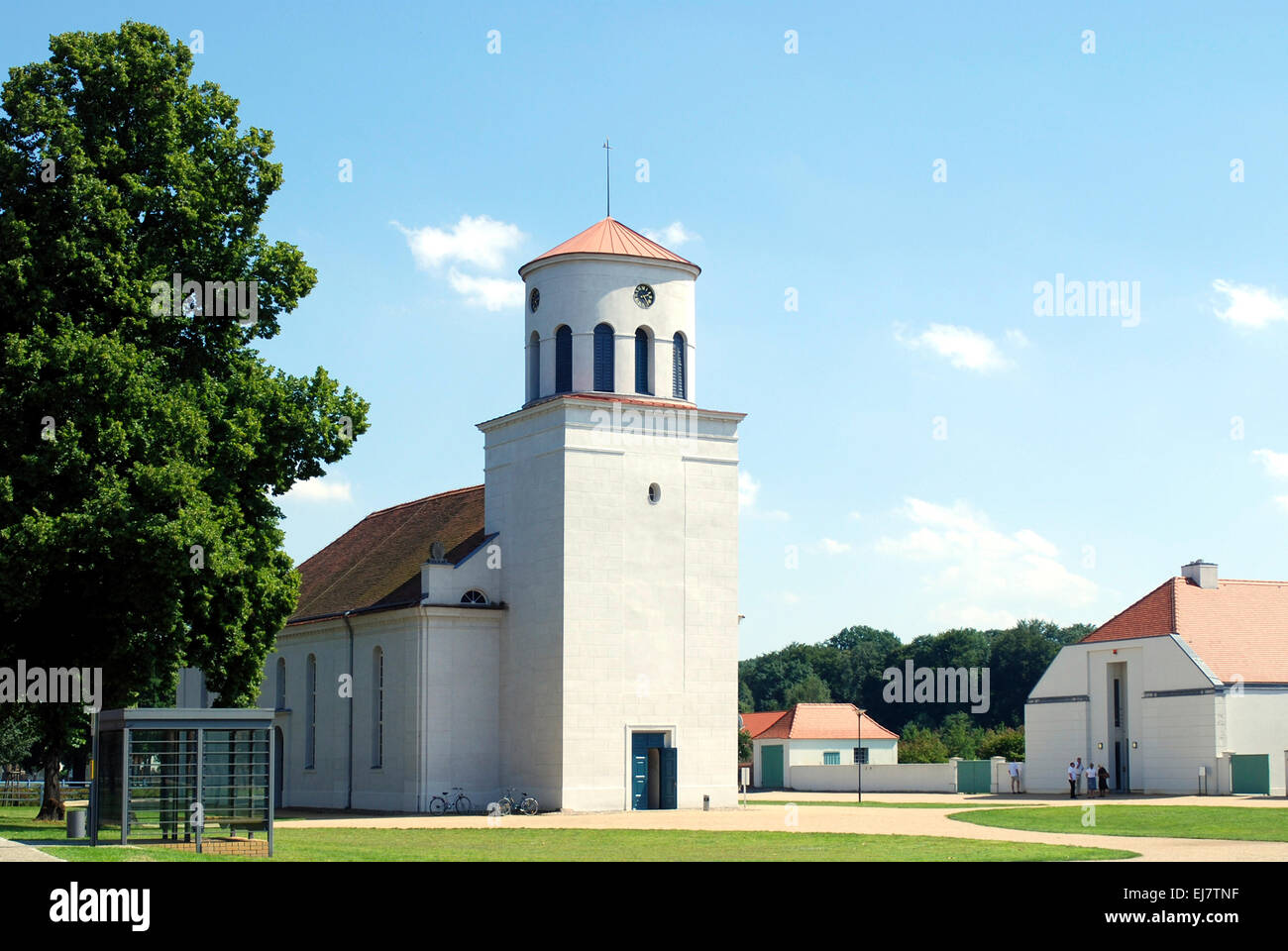 Schinkel Church of Neuhardenberg in Brandenburg. Stock Photo