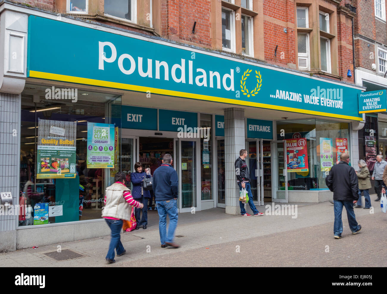 Poundland Shop Front in Dorchester, Dorset, England, UK Stock Photo