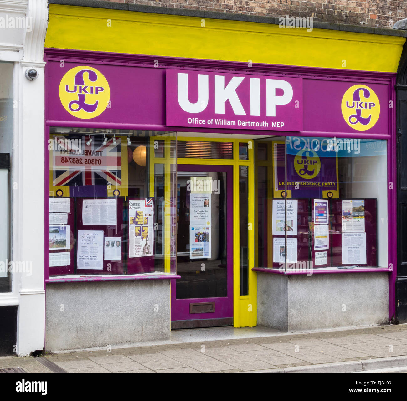 UKIP Office of William Dartmouth MEP, Dorchester, England, UK Stock