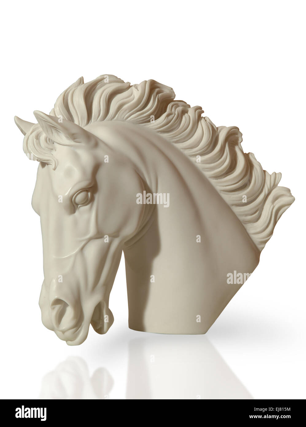 marble sculpture of a horse's head Stock Photo