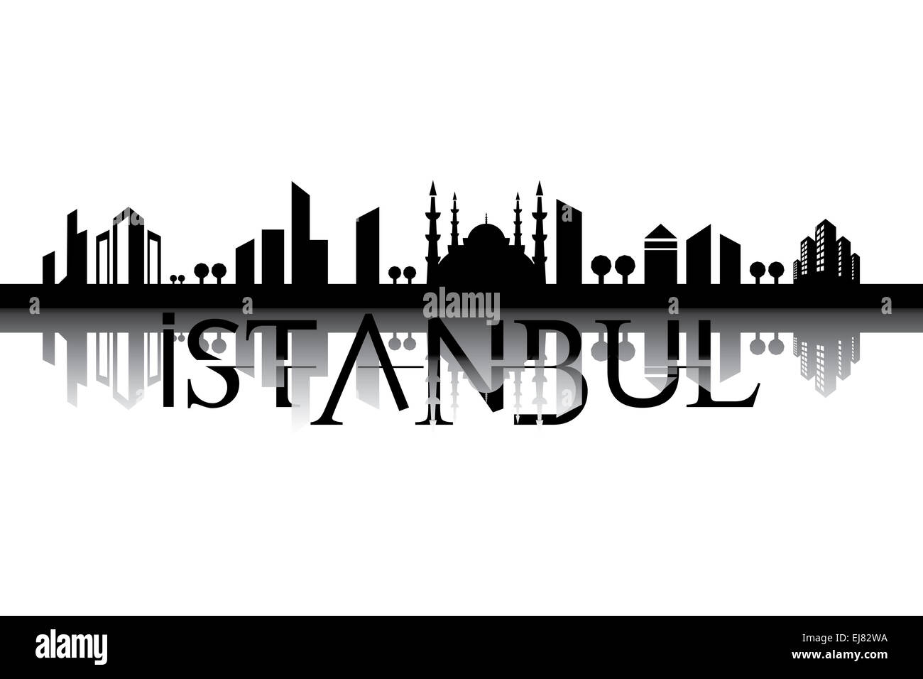 Vector City Landscape Istanbul Stock Photo