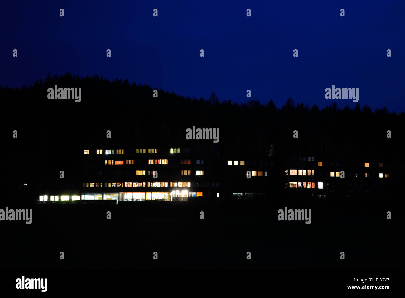 Hotel lighting lights at night Stock Photo