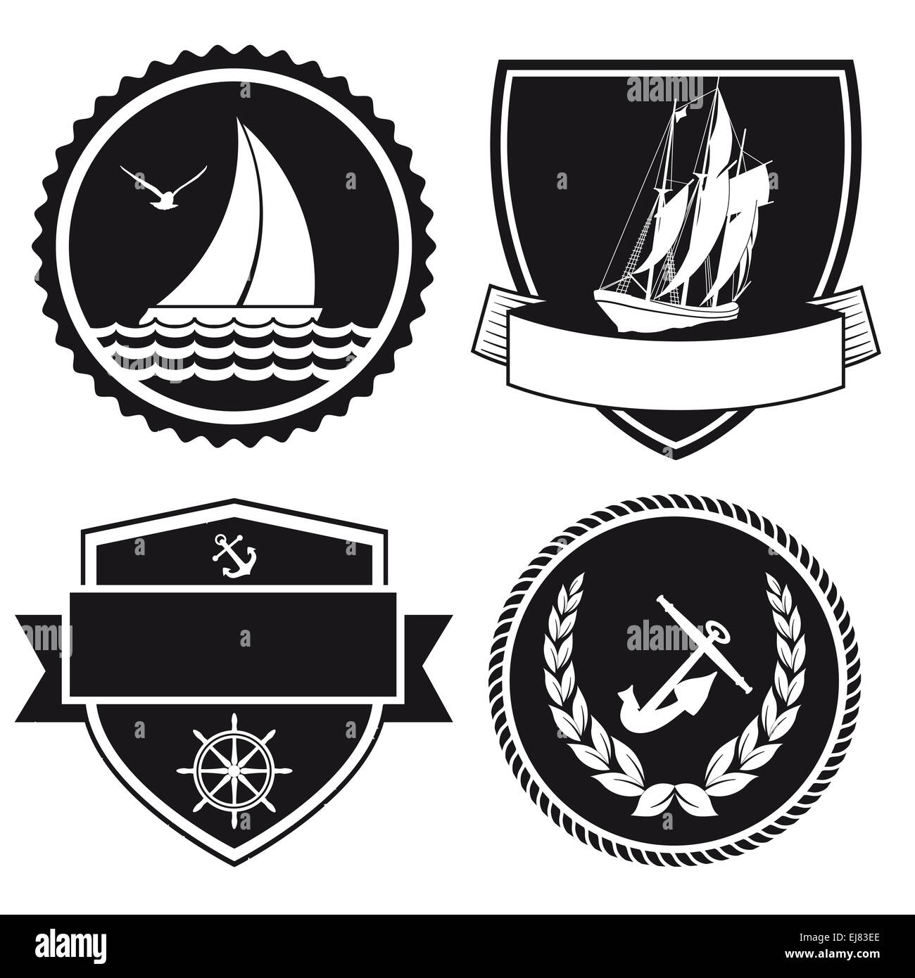 Nautical labels Stock Photo