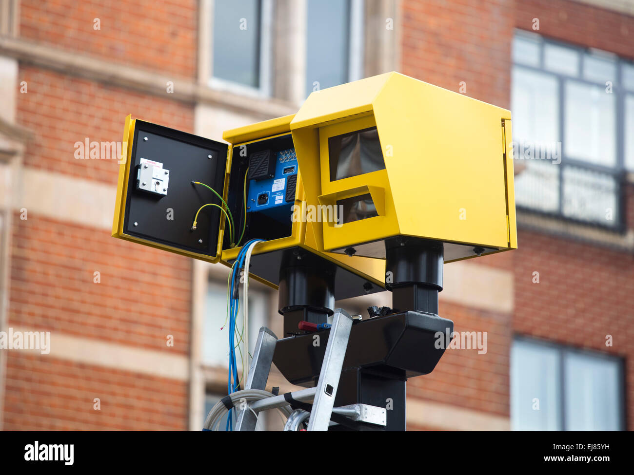 Digital speed camera being installed Stock Photo Alamy