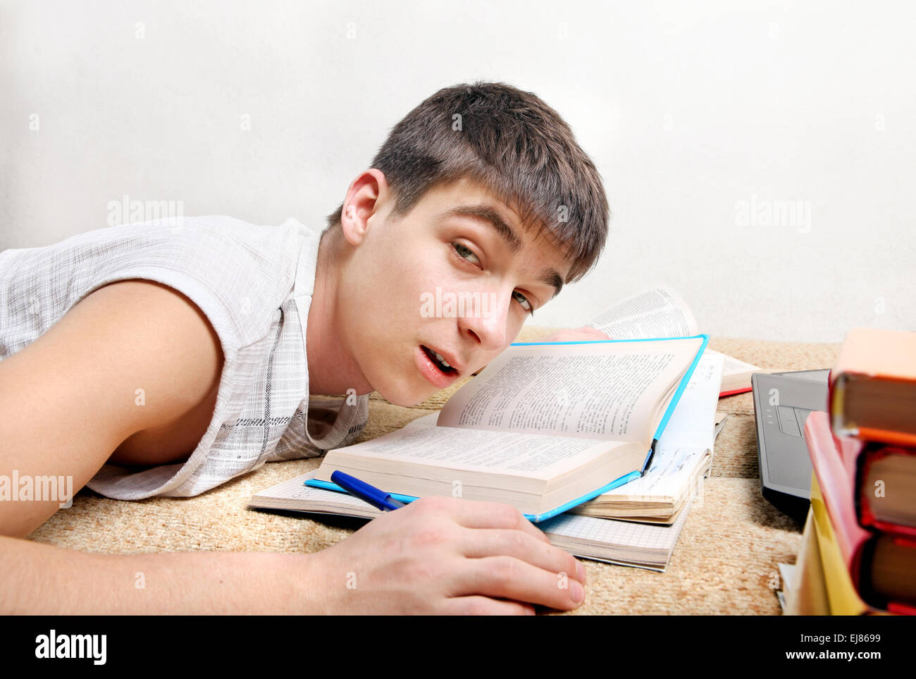 Tired Student Stock Photo