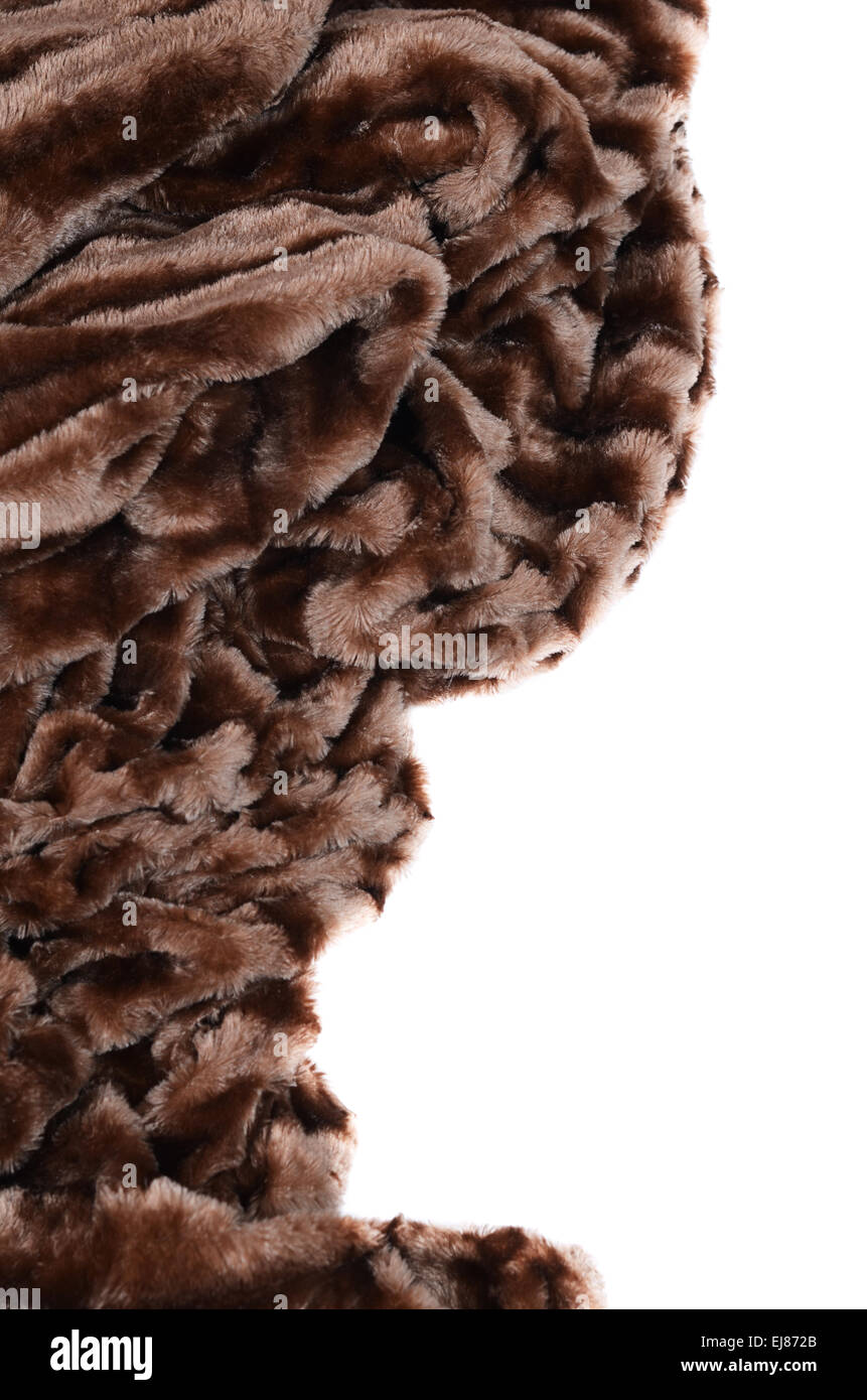 Brown fur isolated on white background Stock Photo