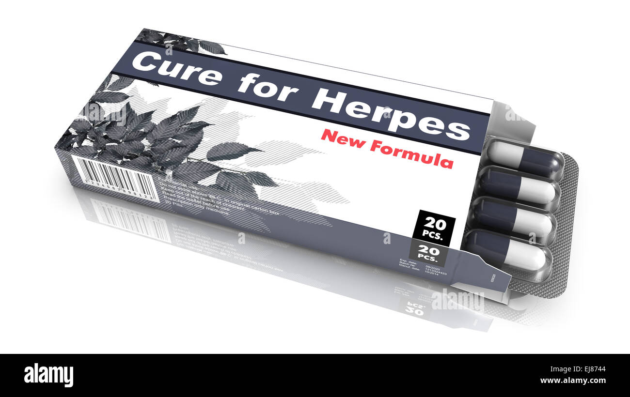 Cure for Herpes - Blister Pack Tablets. Stock Photo