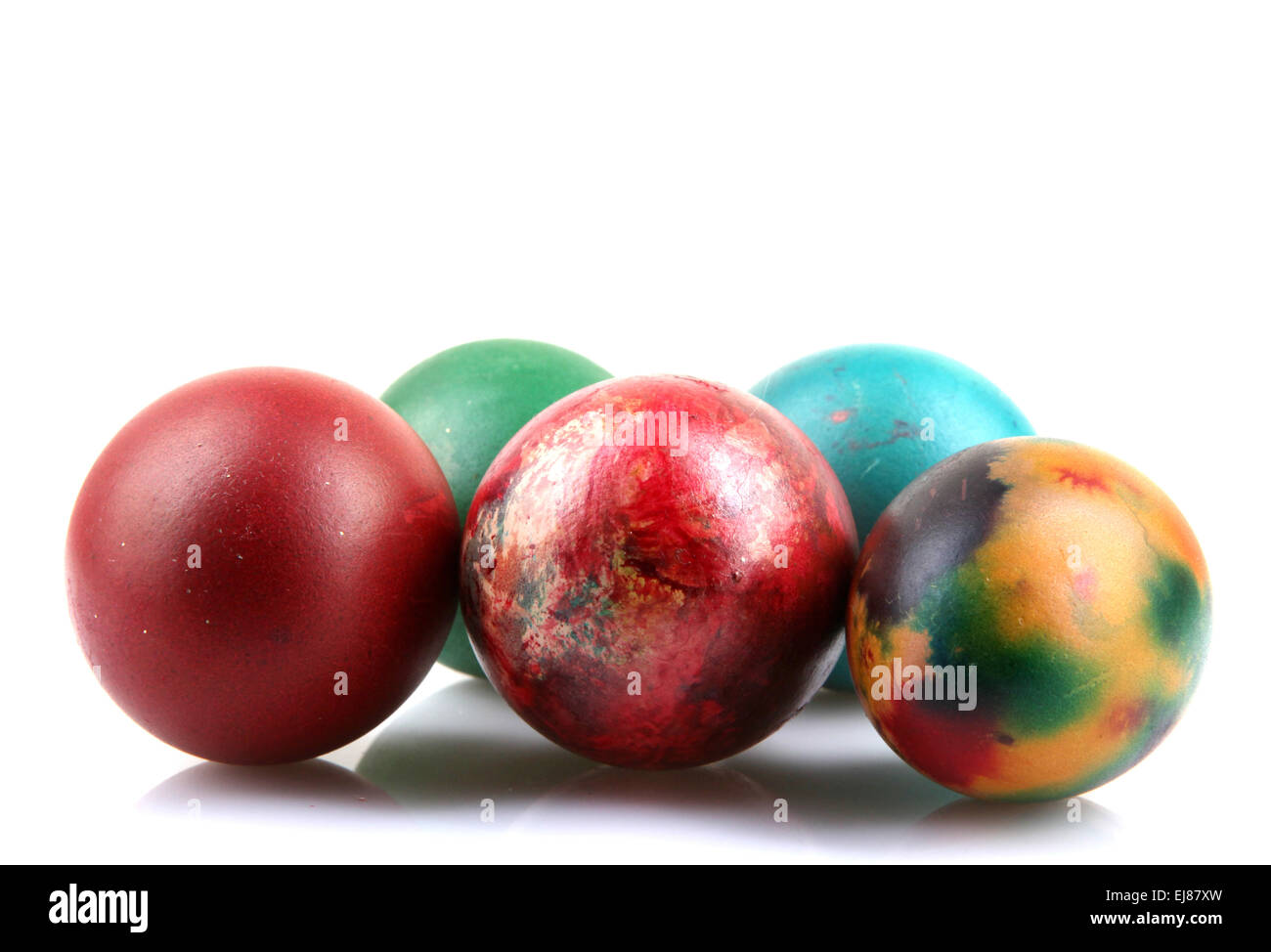 Easter eggs on white background Stock Photo - Alamy