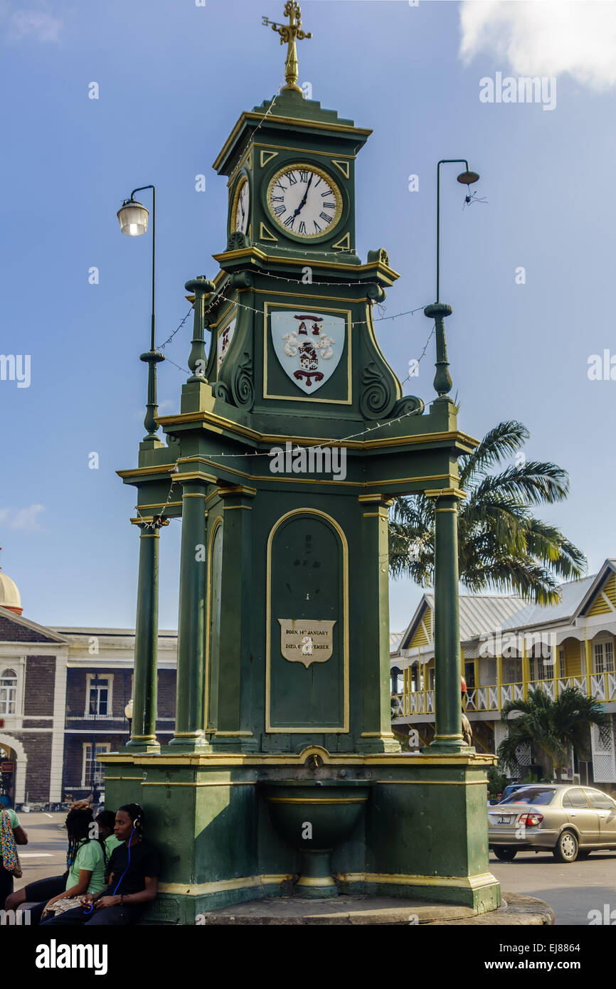 Clock Tower Basseterre St. Kitts West Indies Stock Photo Alamy