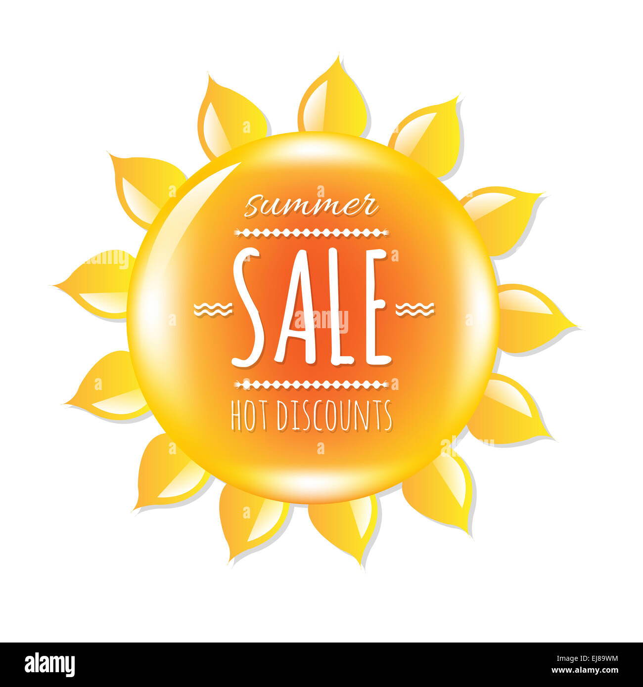 Summer Sale Banner With Symbol Sun Stock Photo