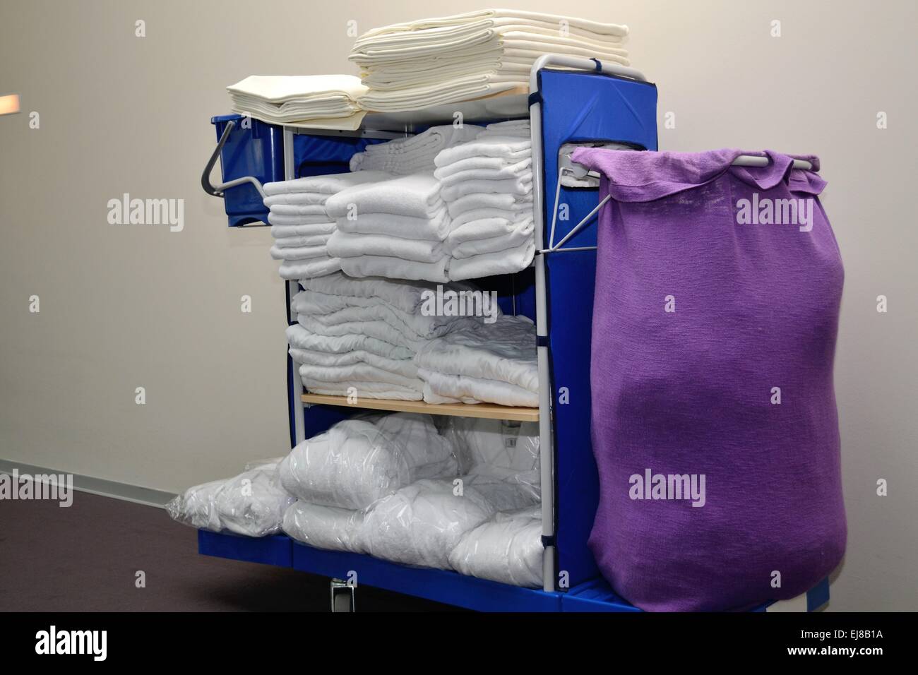 fresh linen for hotel rooms Stock Photo