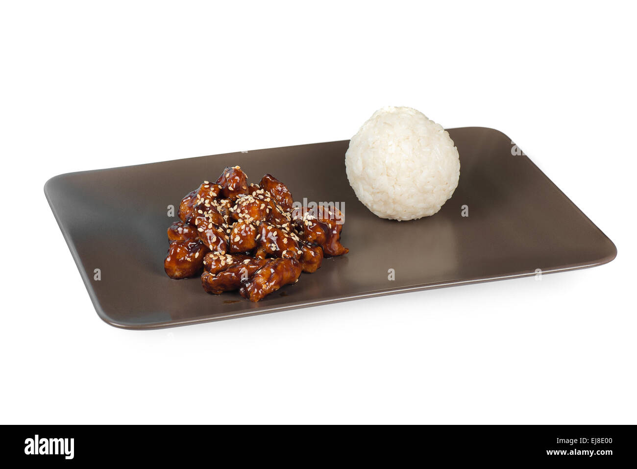 beef at soursweet sauce with rice Stock Photo Alamy