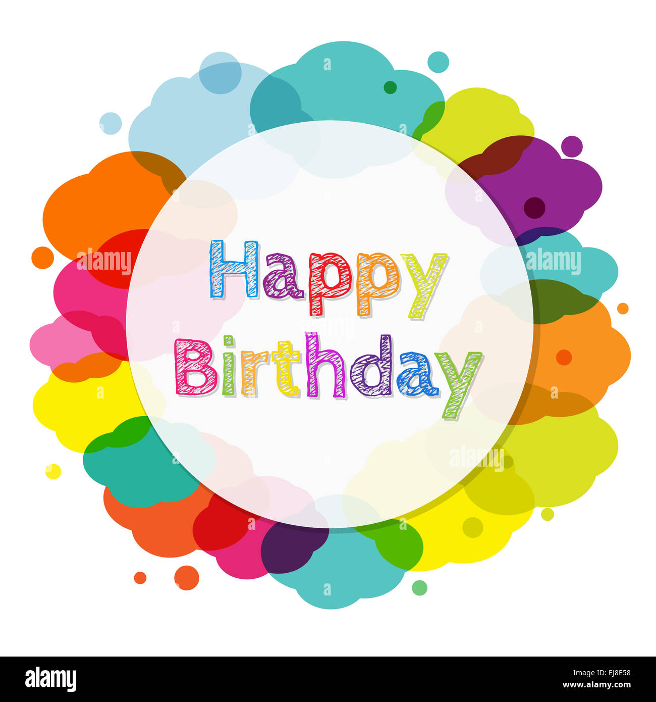 Happy Birthday Banner With Clouds Stock Photo