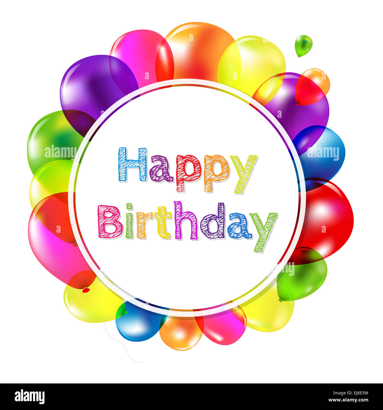 Happy Birthday Banner With Balloons Stock Photo