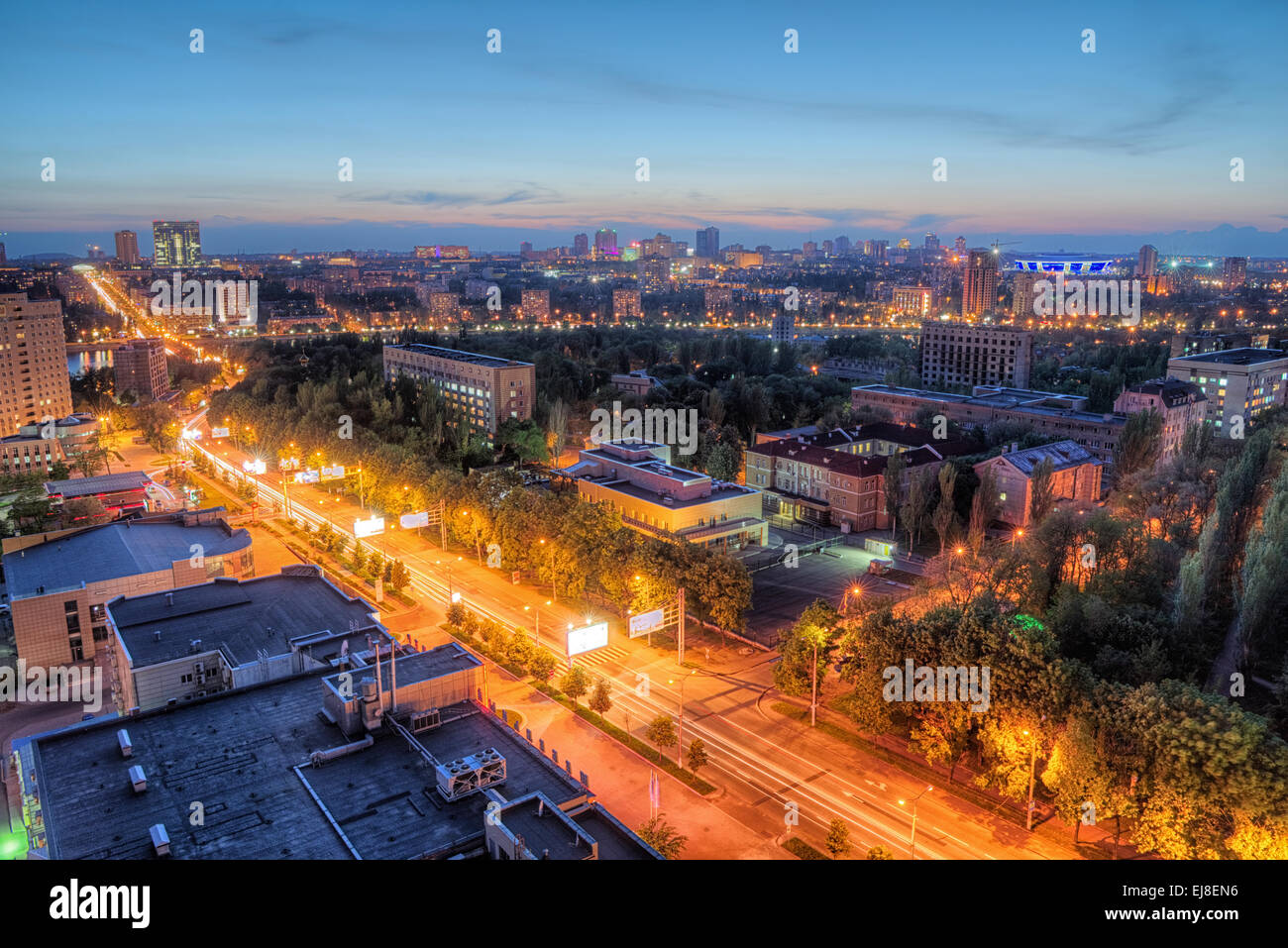 Image showcasing Night urban landscape Stock Photo - Alamy
