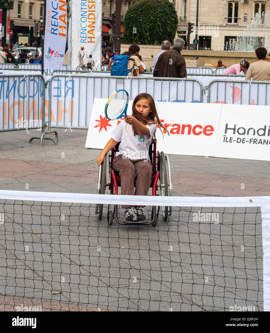 Paris, FRANCE - Handicapped Young Teenage French Girl, Playing Tennis in  Wheelchair at Paris "Rencontres EDF Handisport". special needs exercise  Stock Photo - Alamy