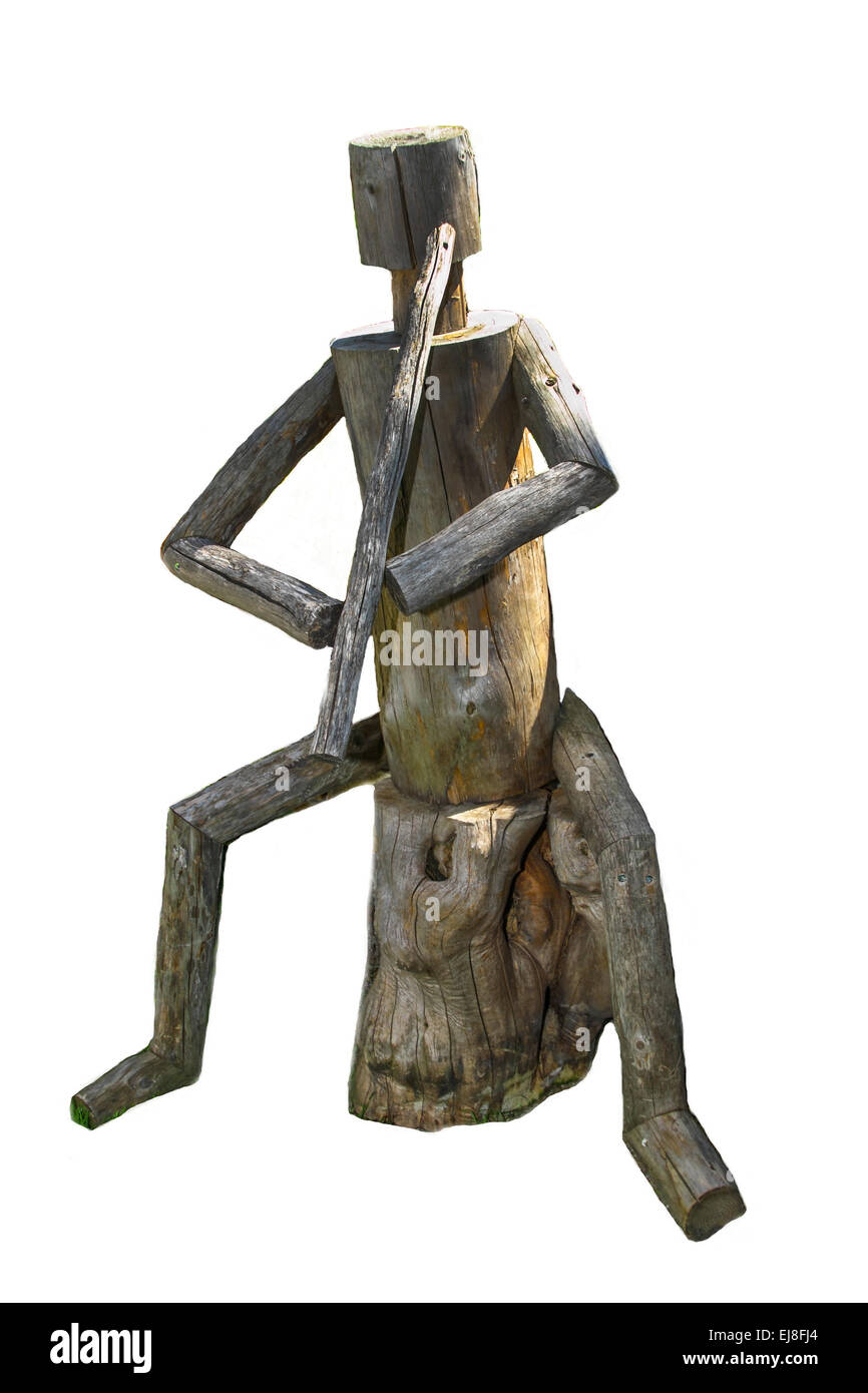 Creative wooden statue of a man Stock Photo Alamy