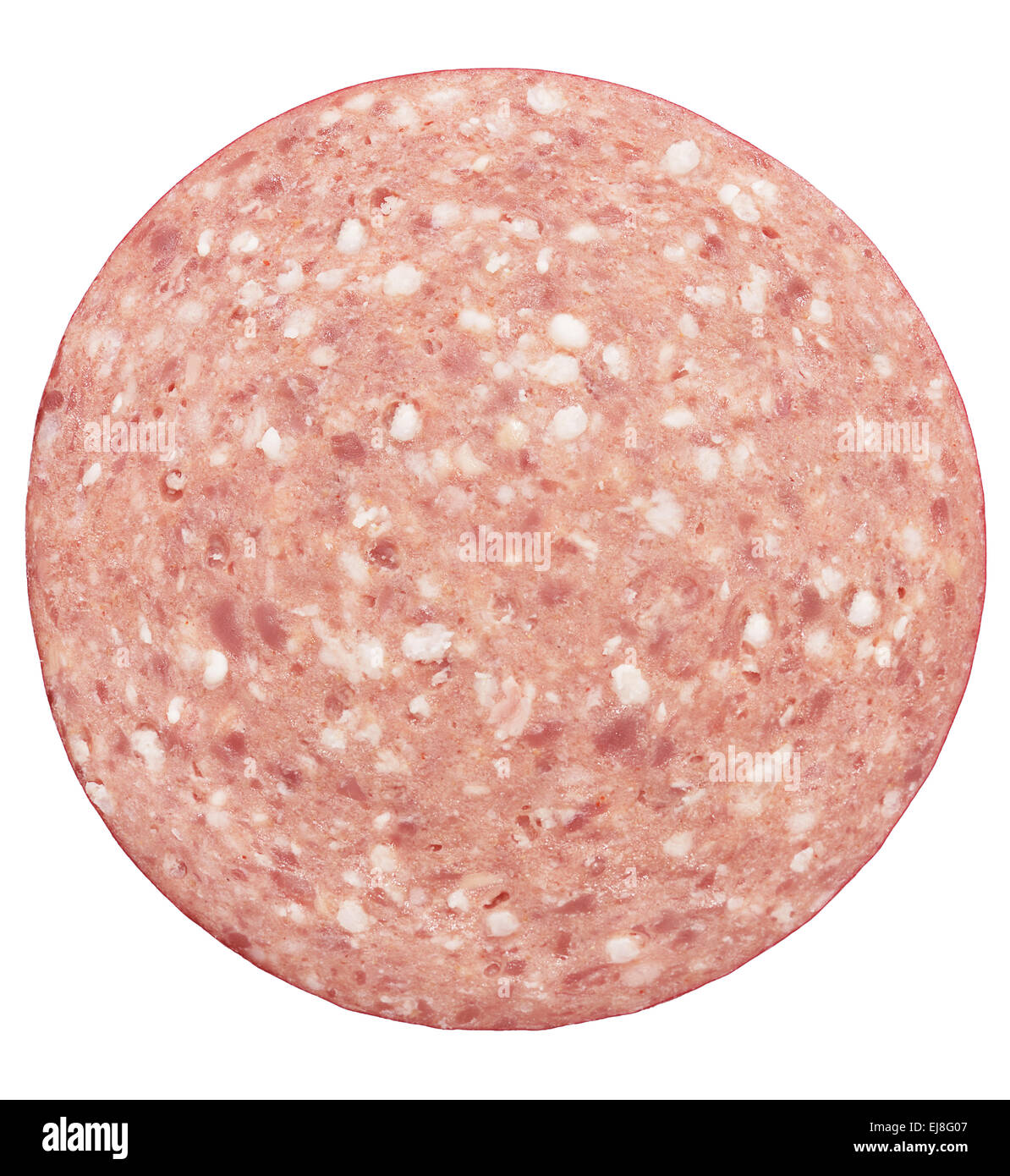 Bologna Slice Isolated On White Stock Photo Alamy