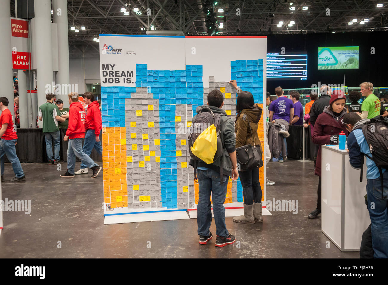 Participants visit a Career Expo held at the FIRST Robotics NYC
