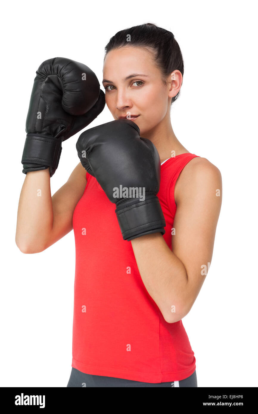Portrait of a determined female boxer focused on her training Stock Photo