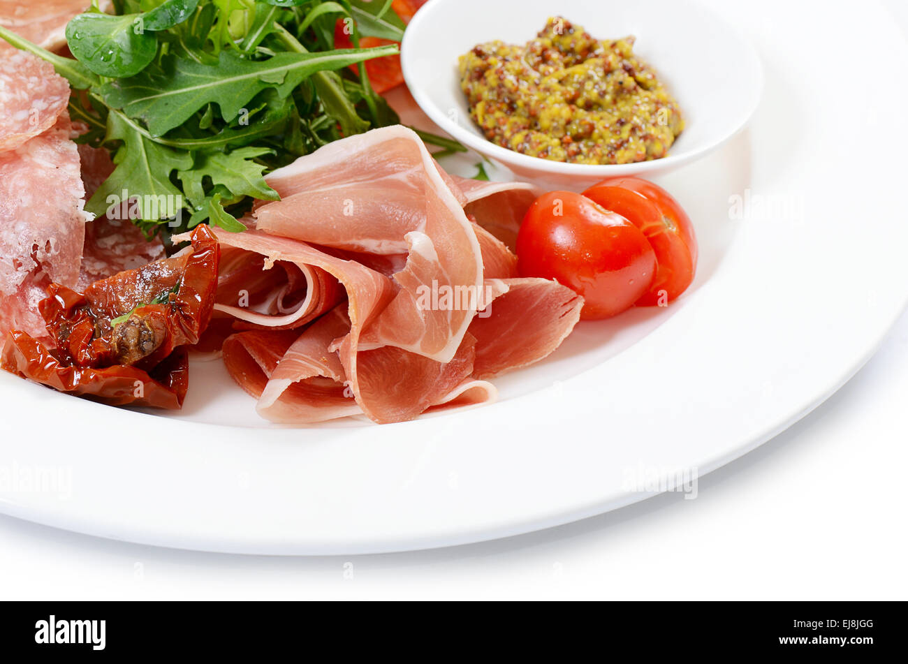 Assorted Italian sausages as a background Stock Photo - Alamy