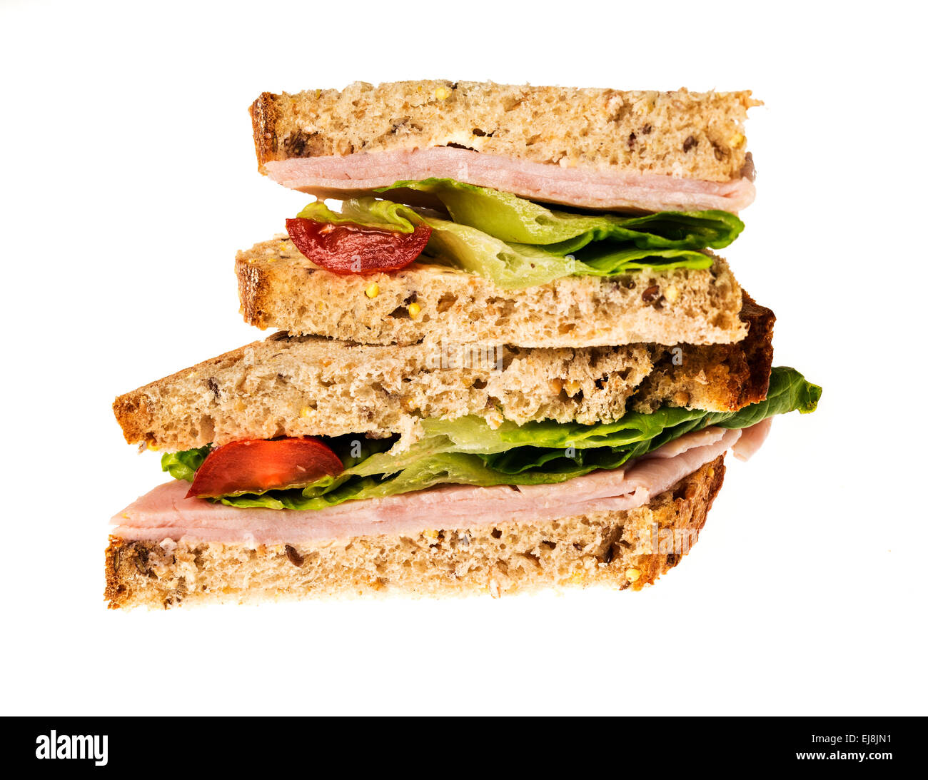 English multigrain bread ham sandwich Stock Photo Alamy