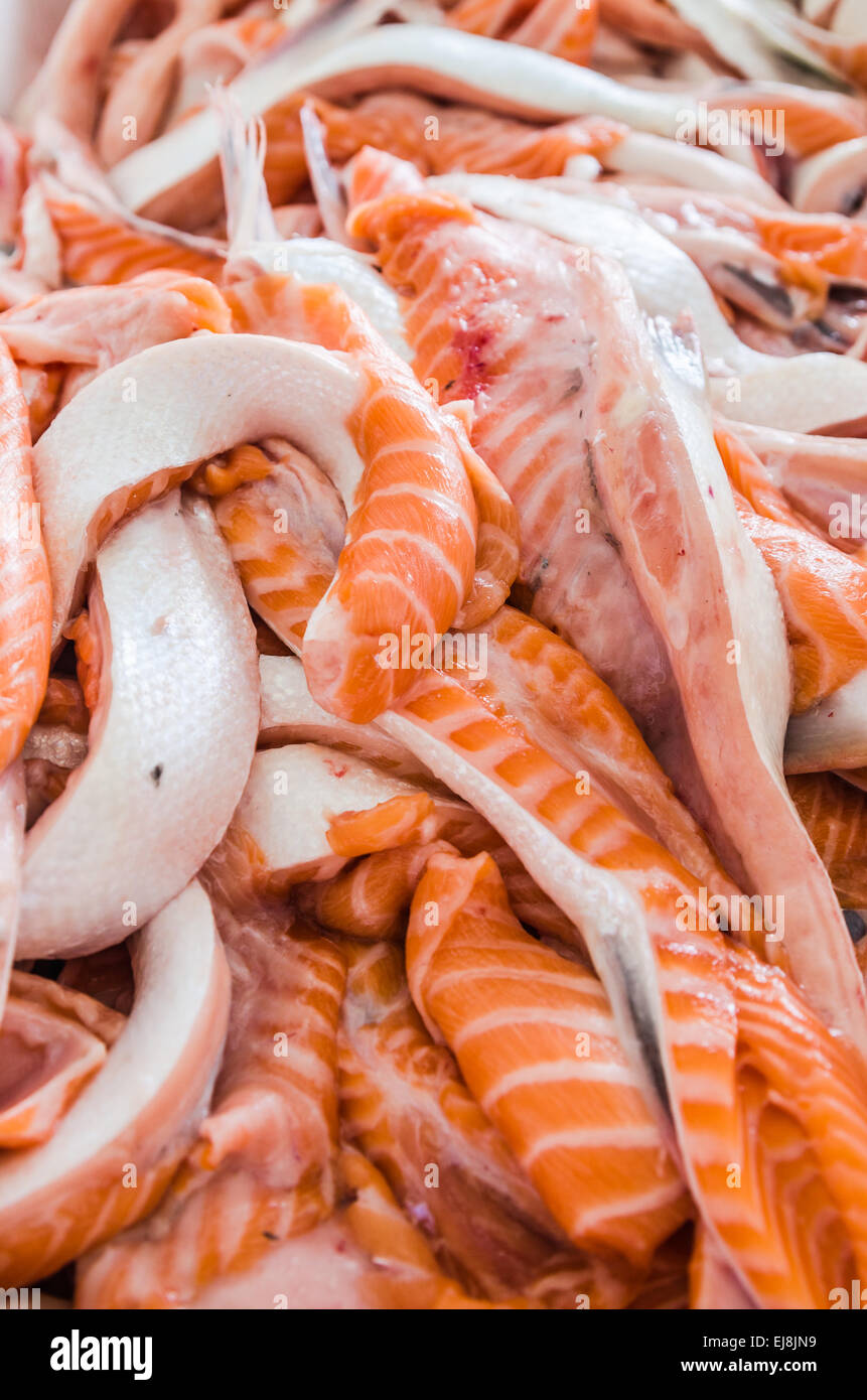Salmon bellies closeup Stock Photo Alamy