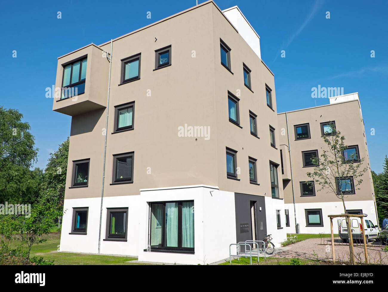 Brown modern apartment houses Stock Photo Alamy