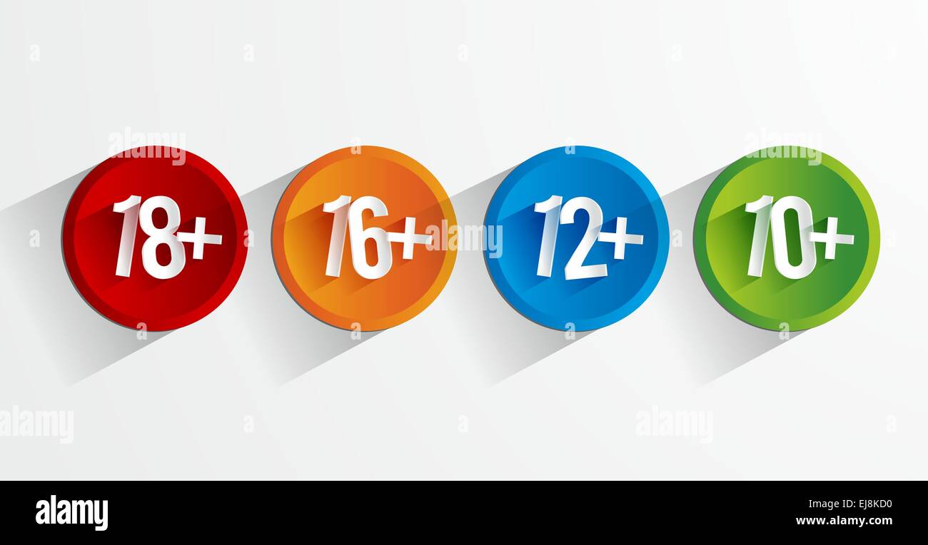 Under Age Restriction Buttons Stock Photo - Alamy
