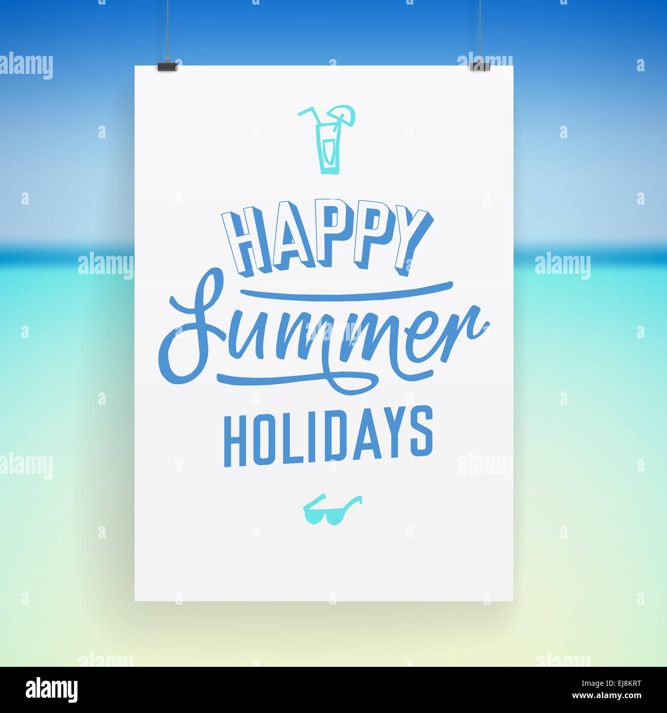 Summer holiday poster design Stock Photo - Alamy