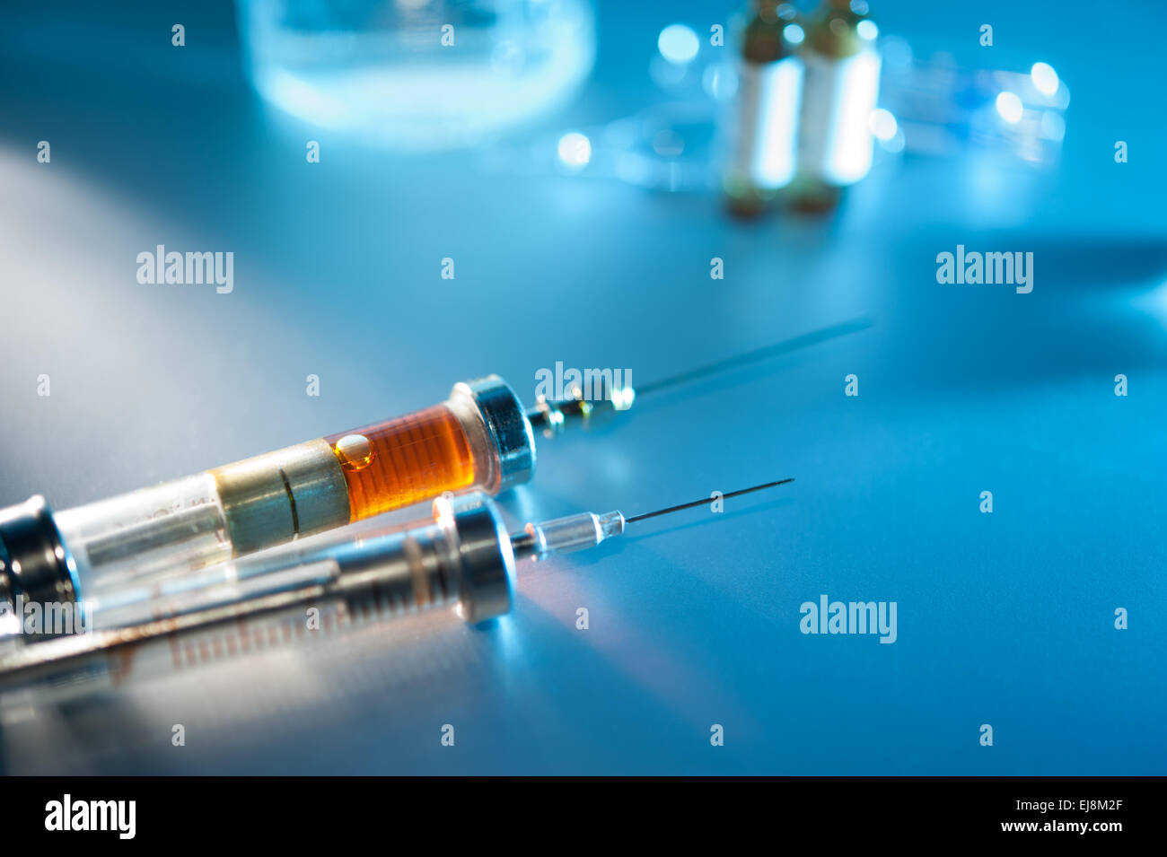 two syringe with drug Stock Photo