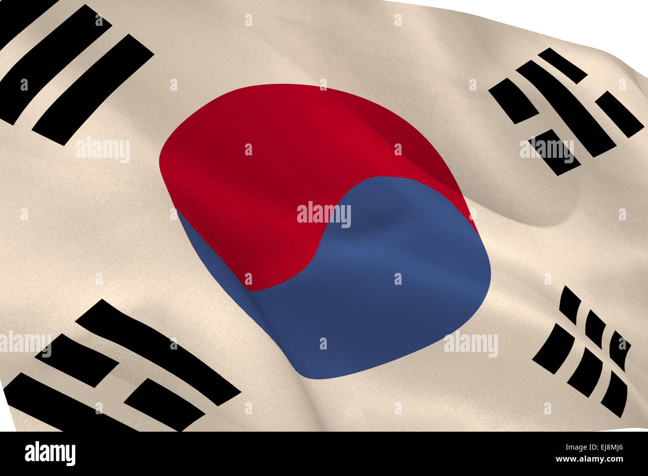 Korea republic flag waving Stock Photo