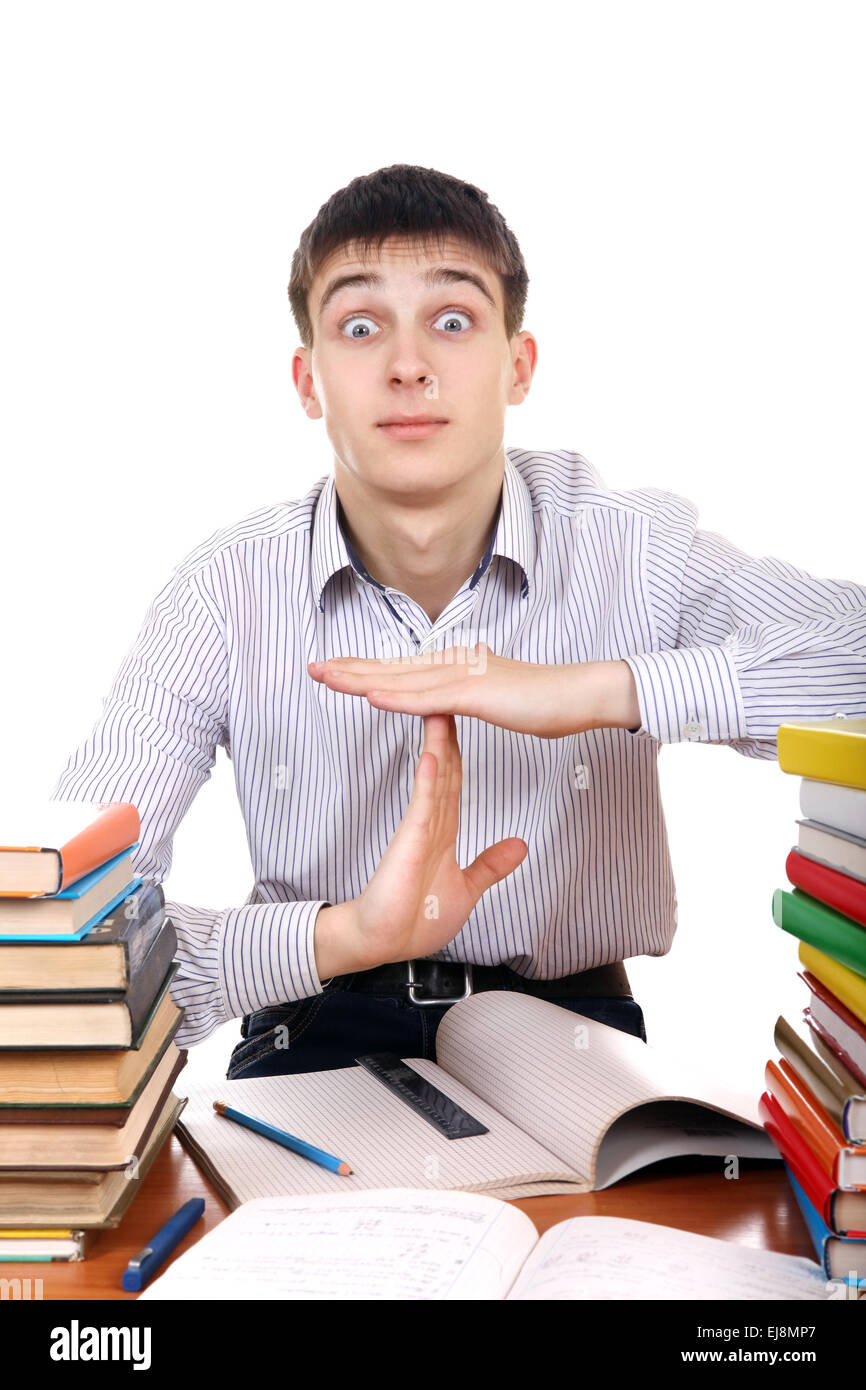 Student shows Time-out gesture Stock Photo