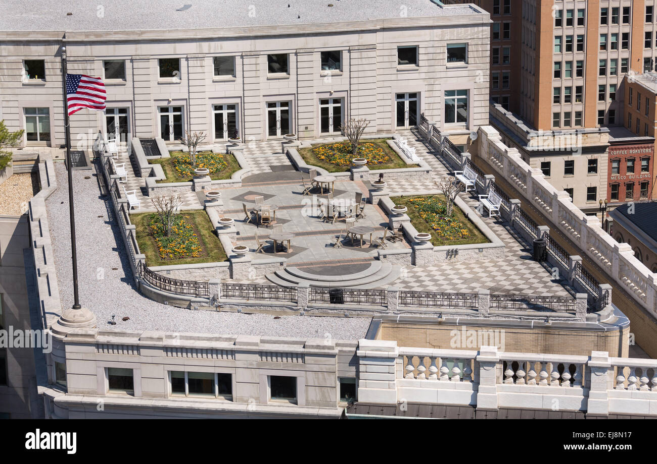 Roof garden patio in Washington DC Stock Photo Alamy