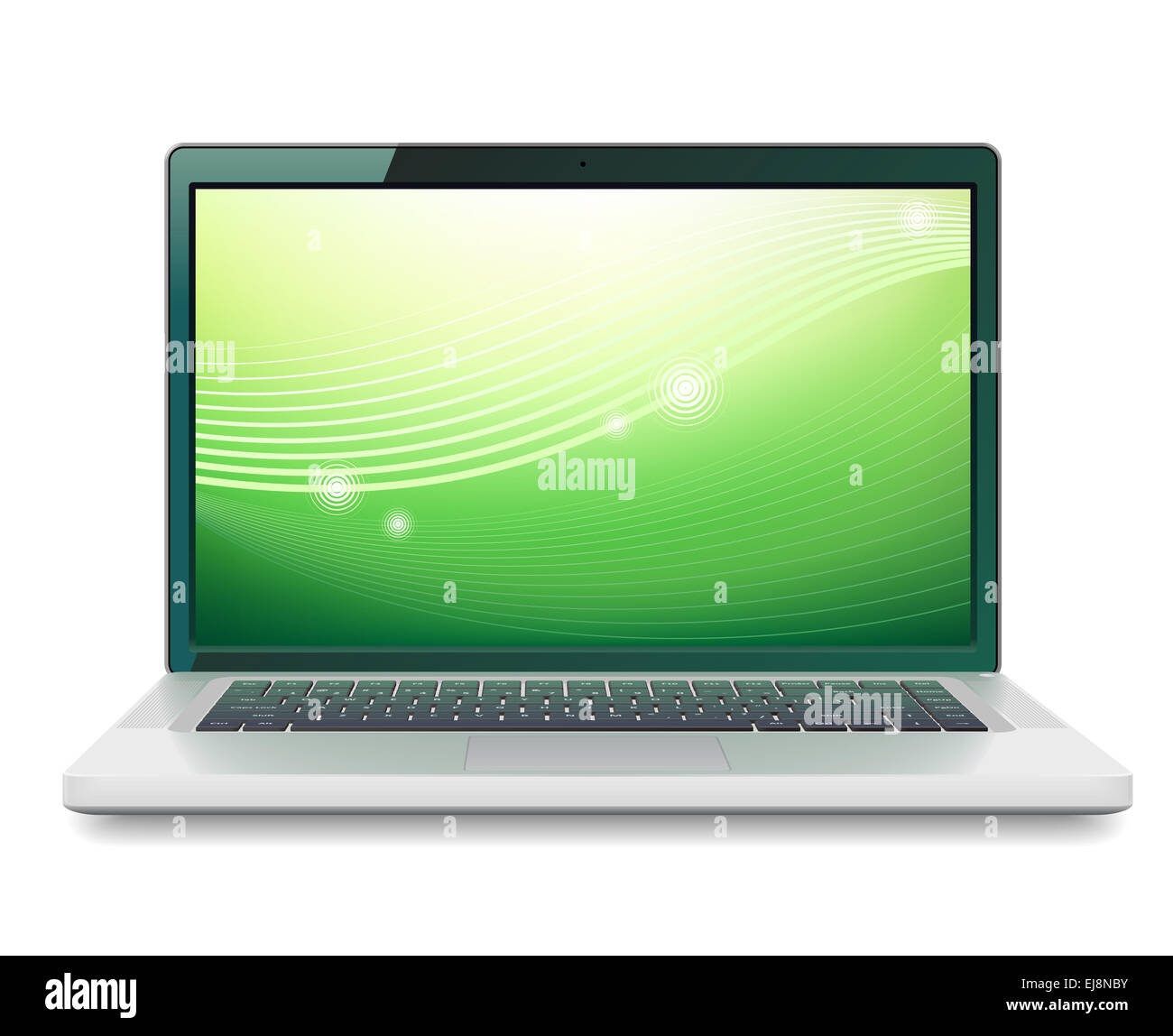 Laptop with abstract wallpaper Stock Photo