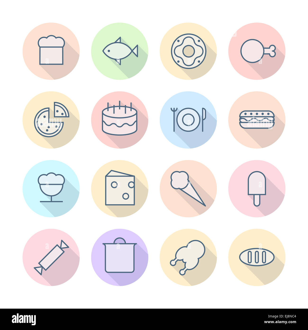 Thin Line Icons For Food Stock Photo - Alamy