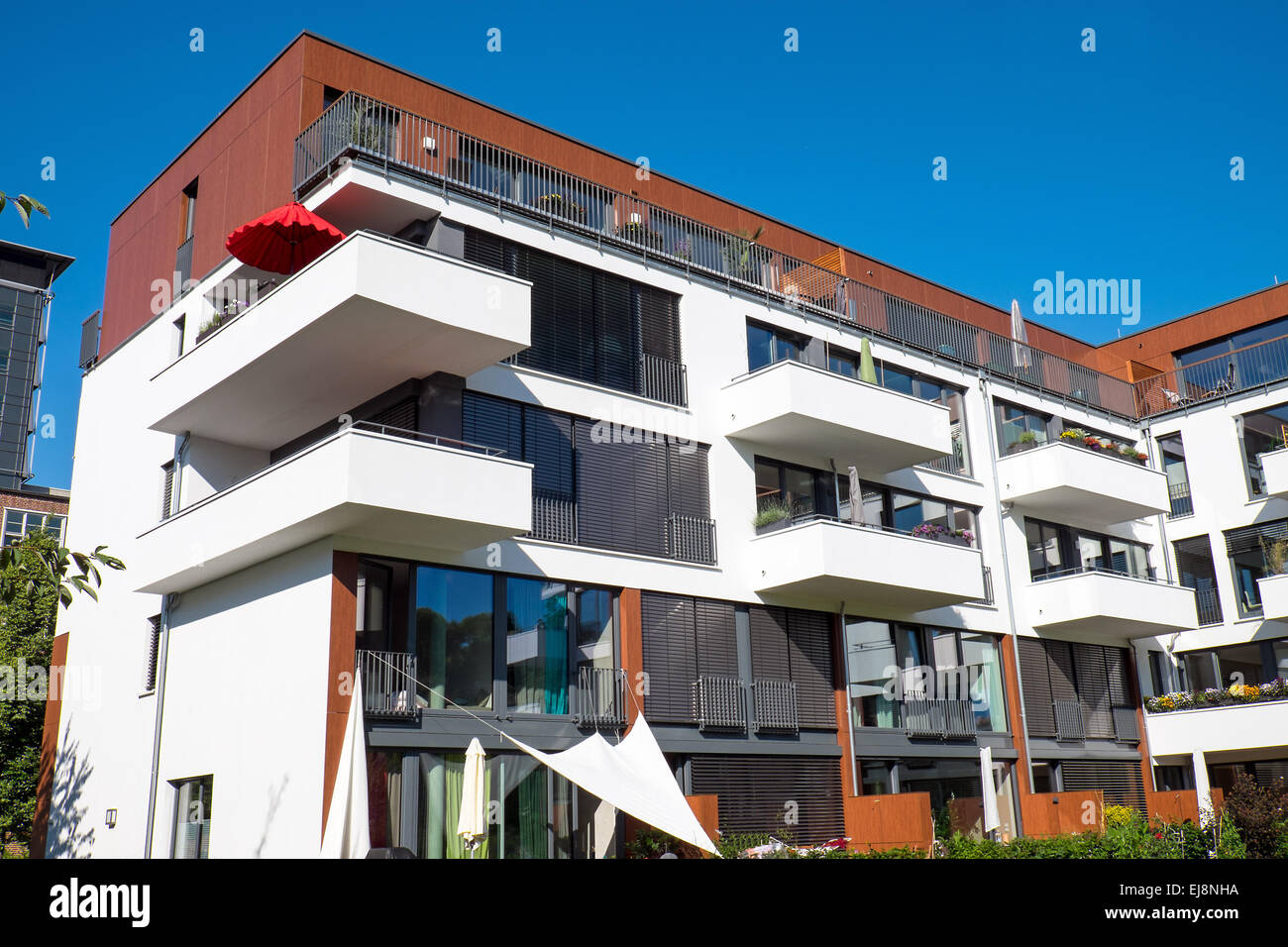 Modern house with balconies Stock Photo - Alamy