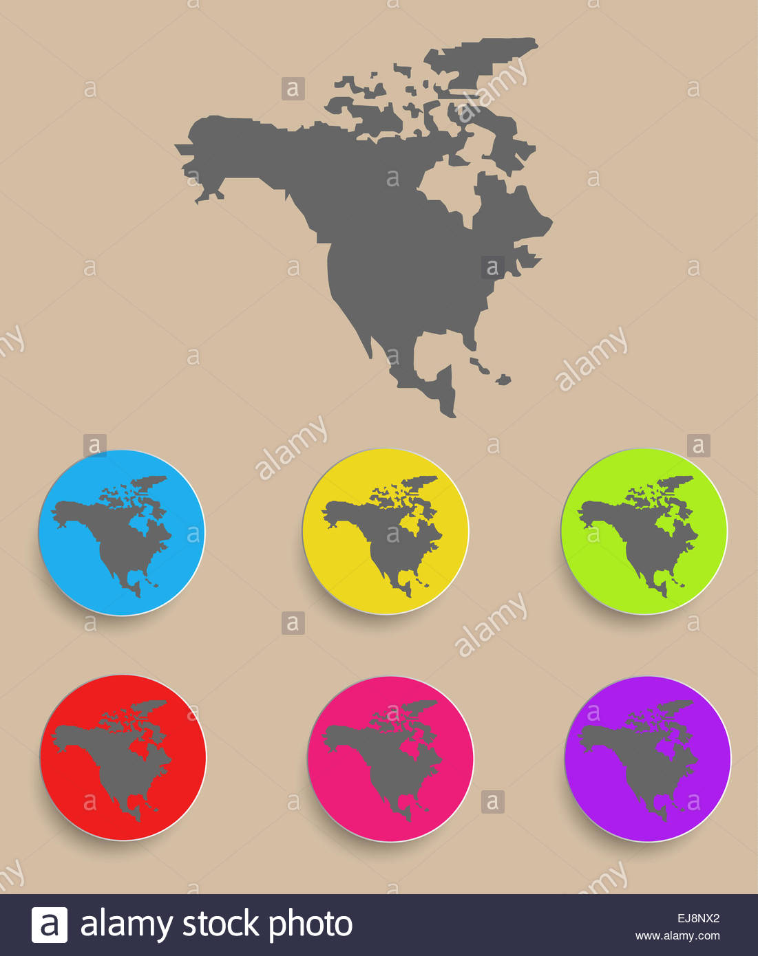 North America Map - icon isolated Stock Photo: 80098090 - Alamy