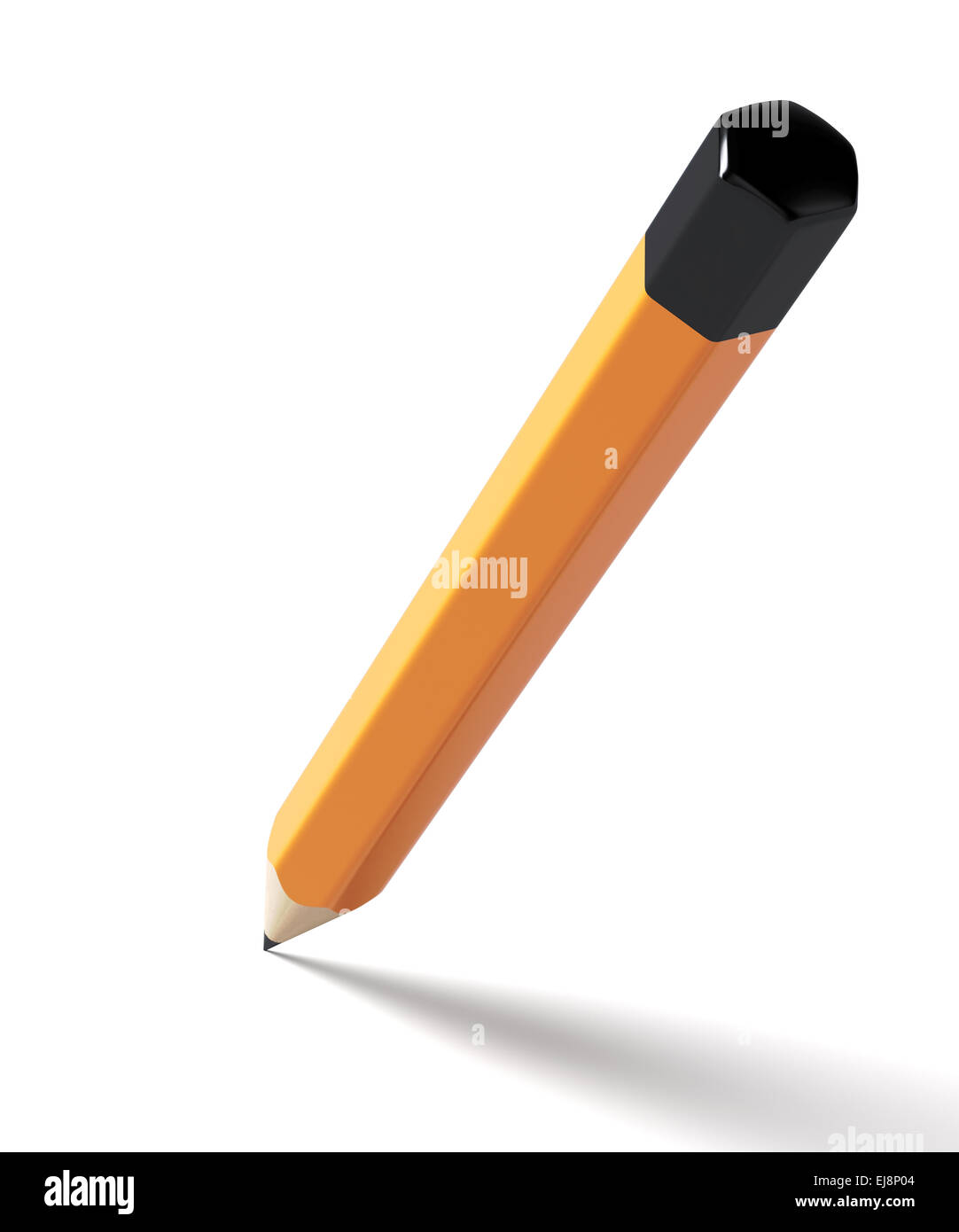 3d rendering of pencil isolated on white background. Edocation and drawing concept Stock Photo