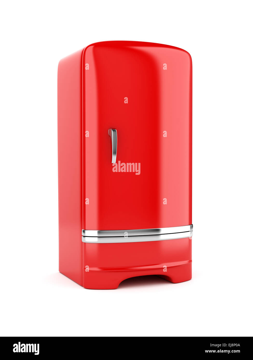 Retro red fridge refrigerator isolated hi-res stock photography