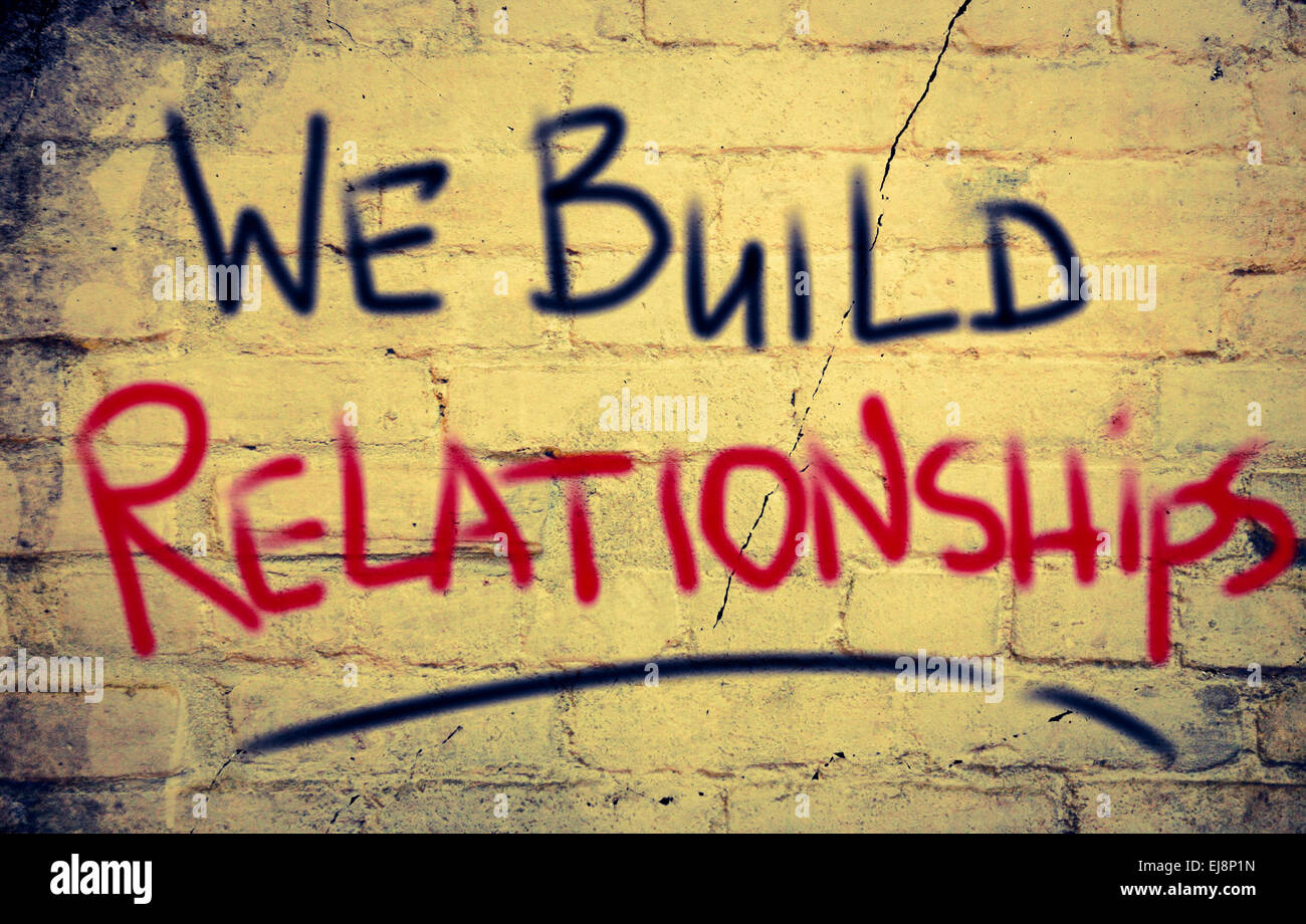 We Build Relationships Concept Stock Photo
